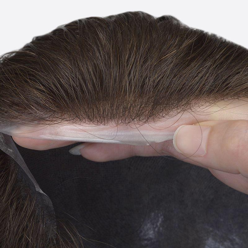 0.08mm Ultra Thin Skin Injected Wholesale Men's Hair Toupee Hair Replacement