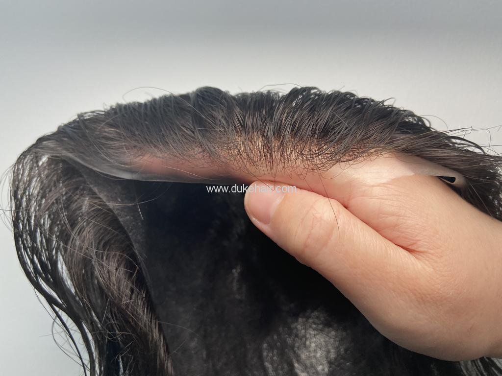 0.08mm Ultra Thin Skin Knots Wholesale Men's Hair Toupee Hair Replacement