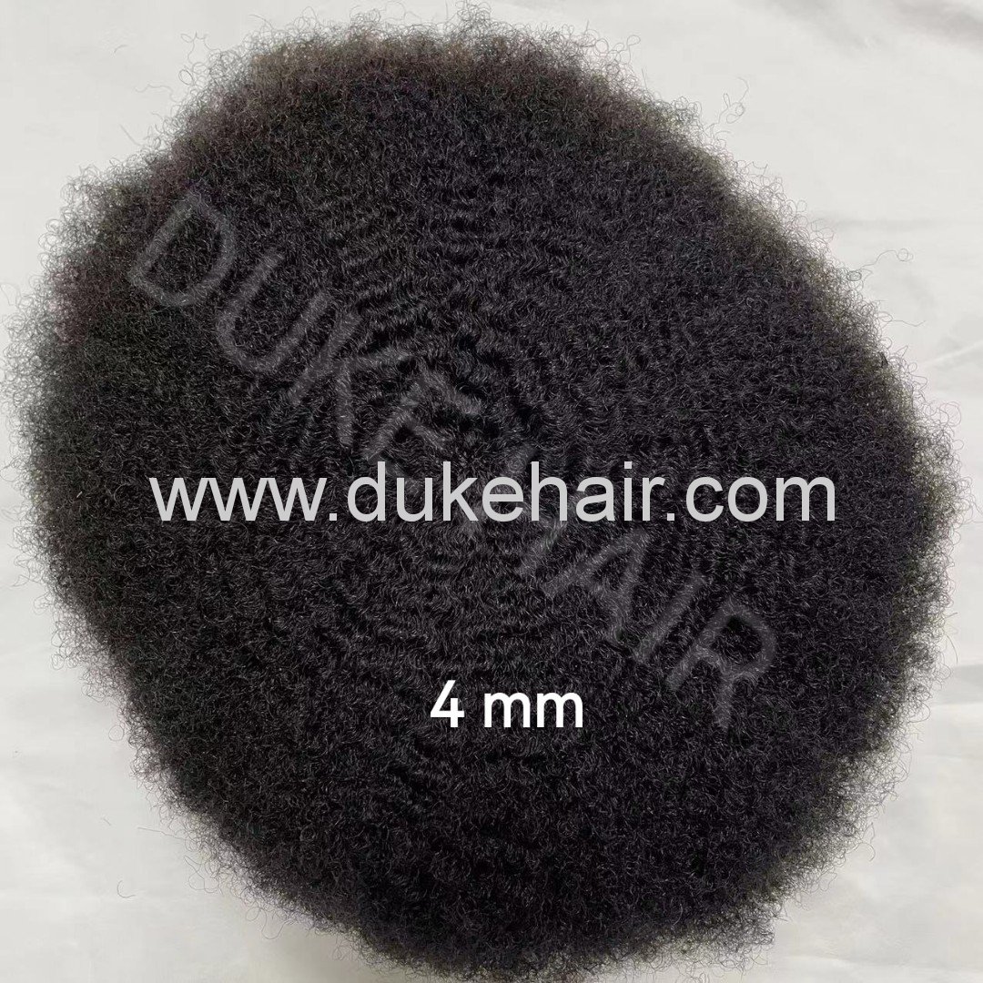 PU Afro Hair Toupee 4mmWave Curly For Men From Duke Hair Wholesale Manufature